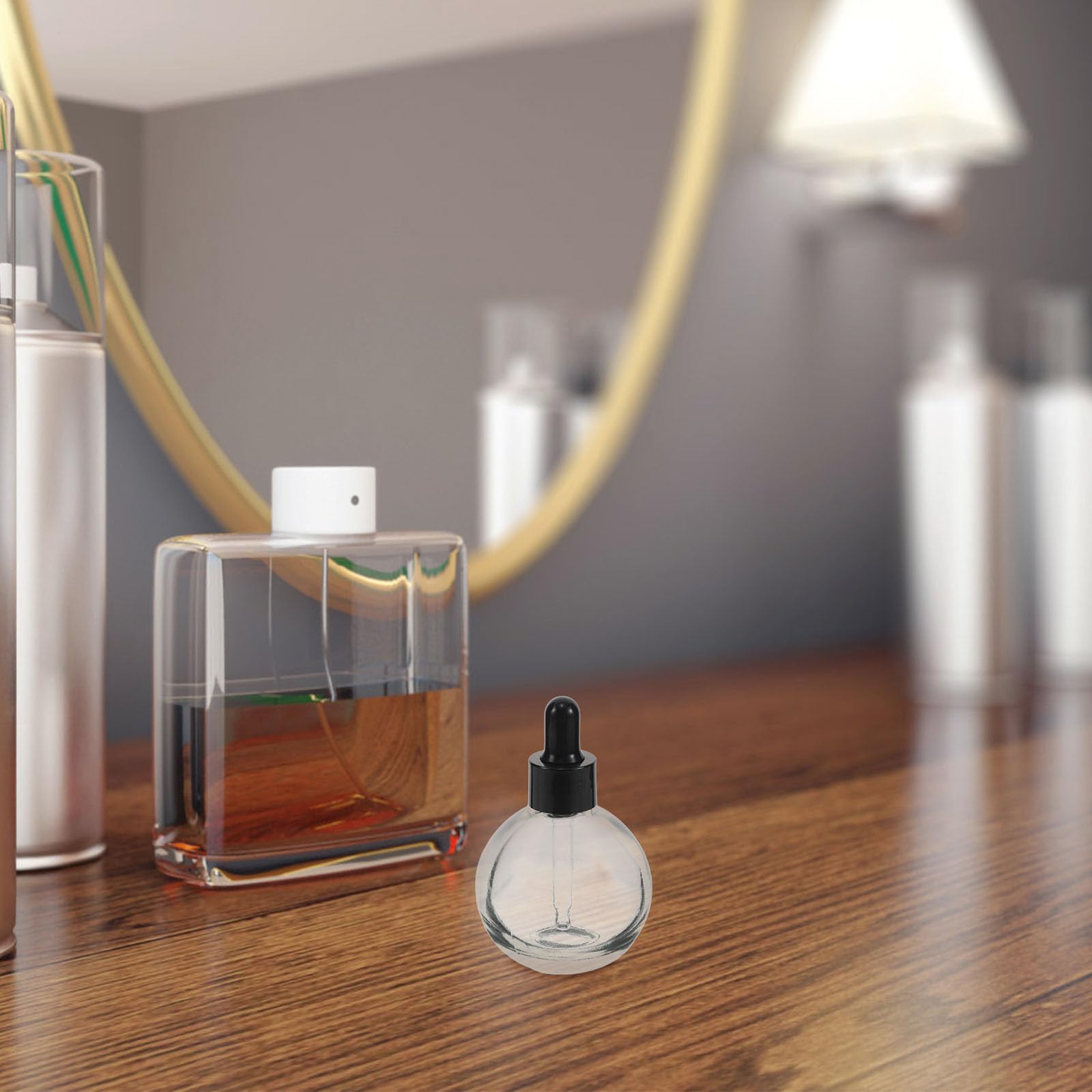 Alipis 12 Stück Kugel Tropfflaschen aus Glas 30ml mit Pipette | Klarglas, Silikon und Kunststoff, Nachfüllbar für Aromamischungen und Hautpflege, Kompakte Reisegröße
