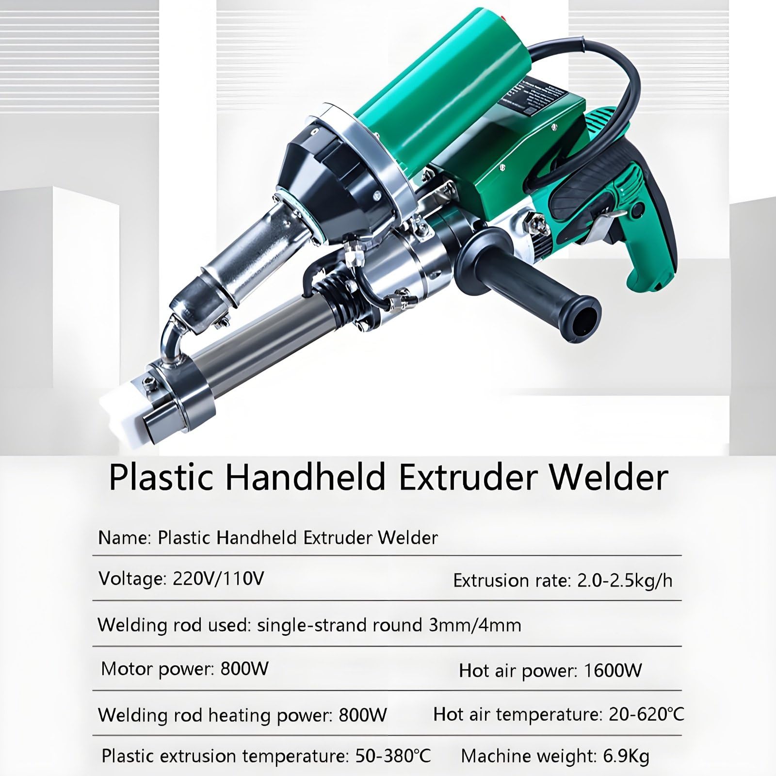 Máquina de Soldadura de Tubos de plástico,soldadora de plástico,Kit de Soldadura,Herramienta de Soldadura por extrusión Manual,Kit de extrusora portátil, para soldar Tubos de PP y LDPE.