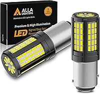 Vista 1 de Alla Lighting Bombillas LED 4014-84 SMD BAY15D 1157, señal de giro blanco de xenón de 6000 K, luces traseras de freno 7528 2357 3496 doble filamento
