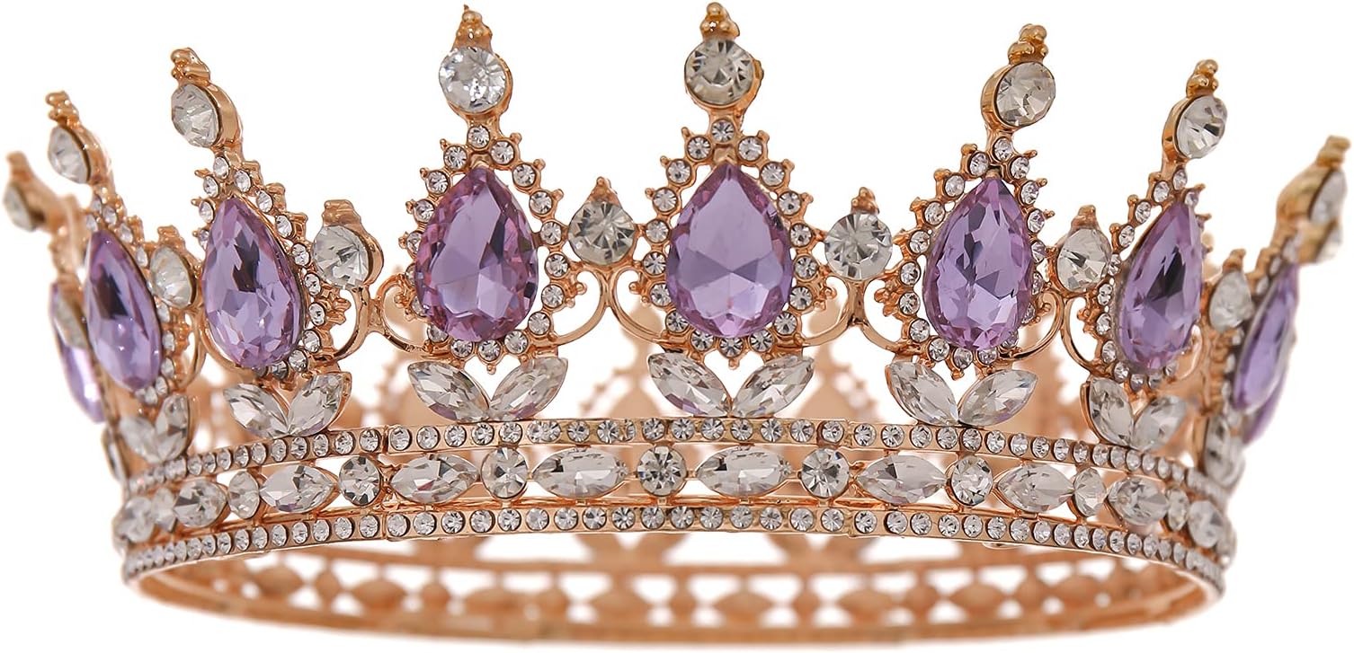 FORSEVEN Queen Crown Rhinestone Wedding Crowns and Tiaras for Women Costume Party Hair Accessories Princess Birthday Crown Crystal Bridal Crown Christmas Decorations Headband