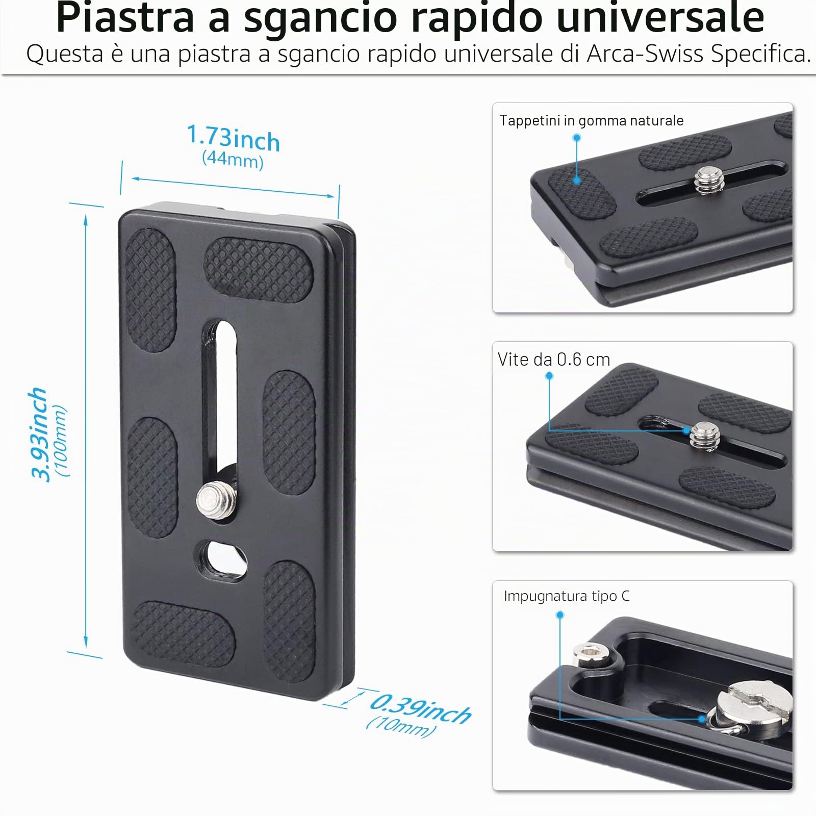 ARTCISE Testa per treppiede cardanico, testine per impieghi gravosi e piastra a sgancio rapido standard da 1/4 '' e livella a bolla per treppiede per fotocamera DLSR, carico massimo 20KG/44LBS