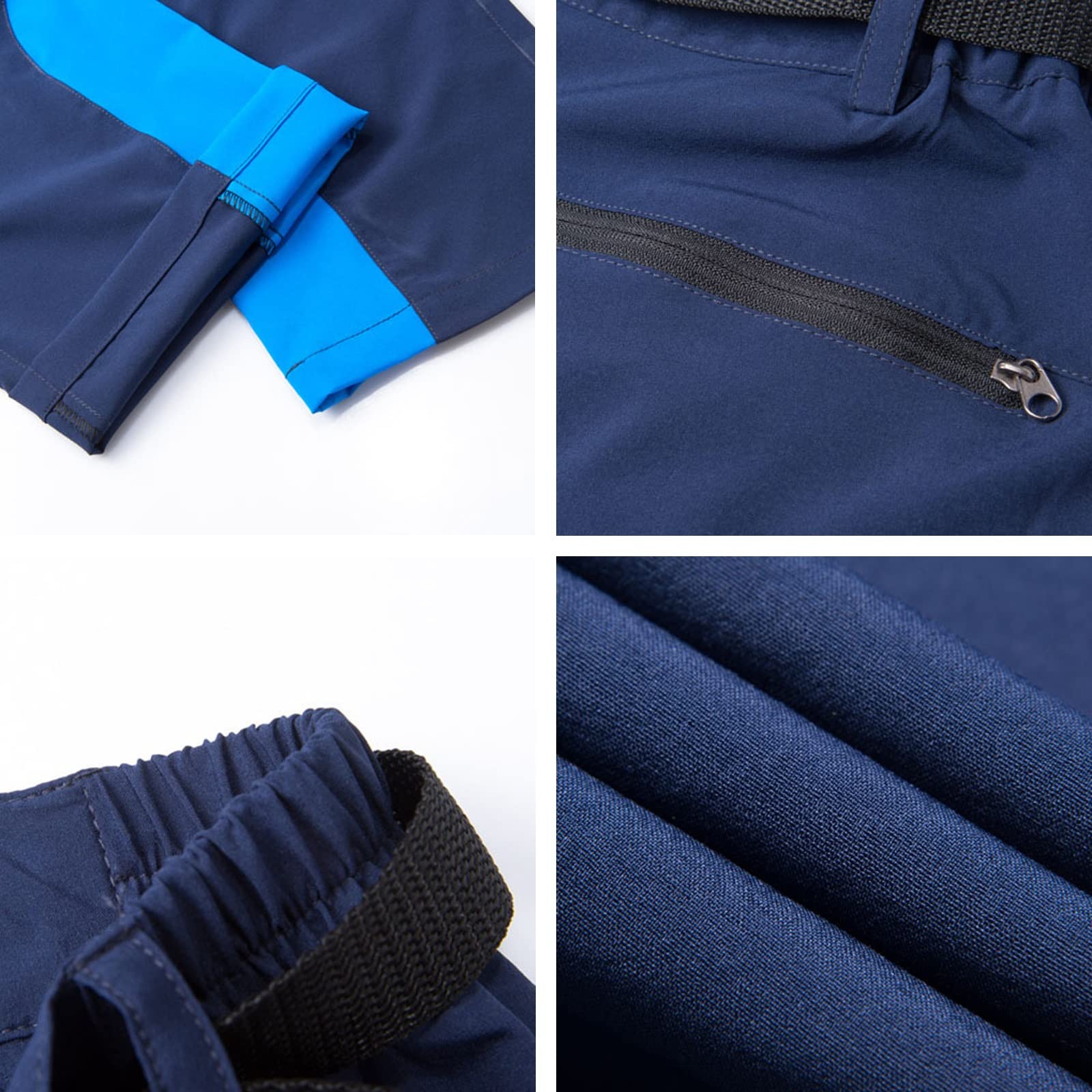 G&F Pantalones de Montaña Hombre Impermeables Pantalones Trekking Escalada Senderismo Softshell (Color : Blue, Size : S)