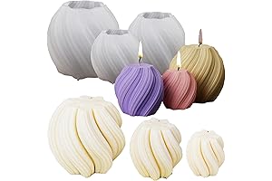 Wave Candle Mold 3 Pack Multiple Size Ball Shape Candle Mold for Wax Molds