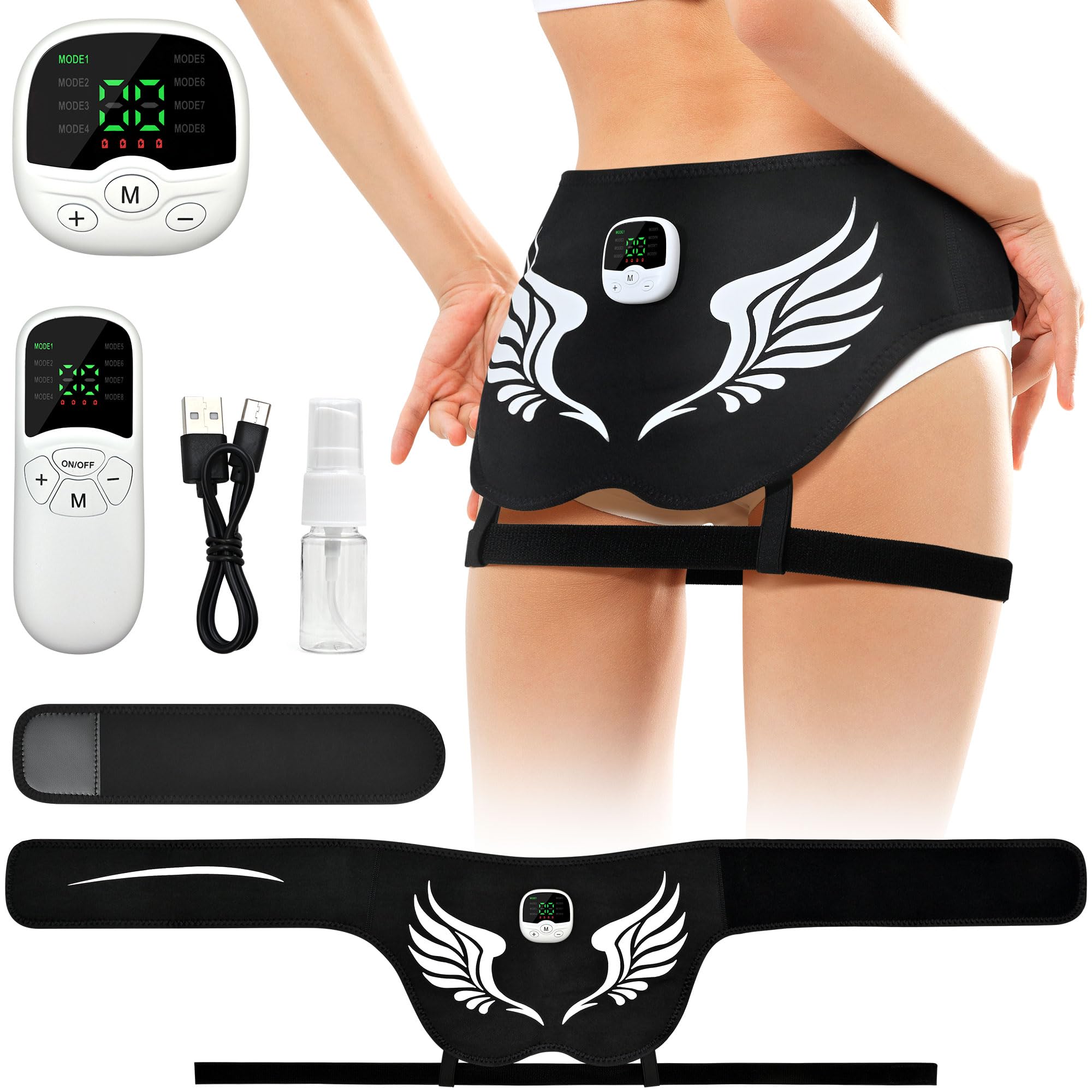 Intelligent Wireless Fitness Apparatus Hip Trainer with 8 Modes Smart Fitness Training Gear Home Office Workout Equipment (Model: AST-301)