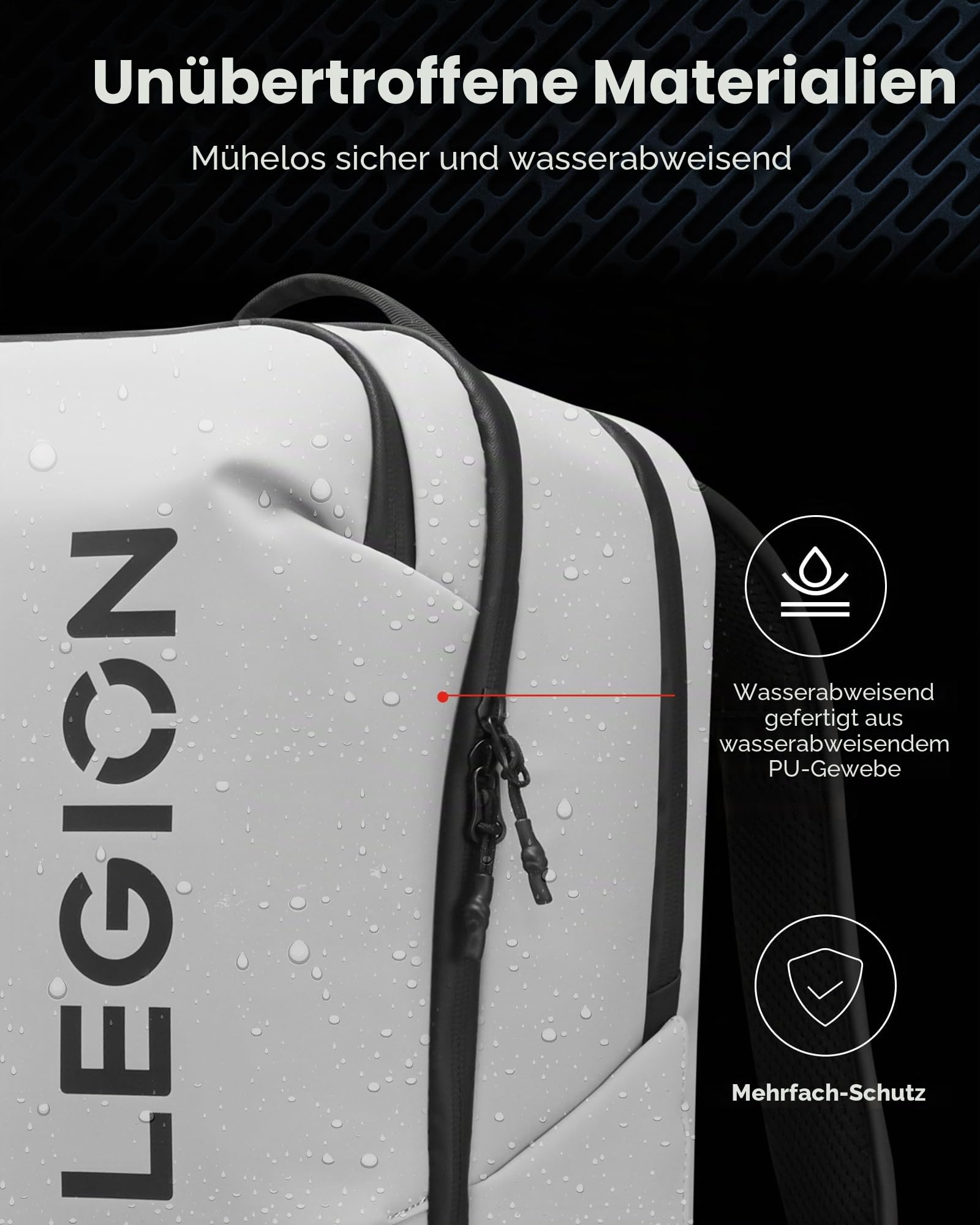 Lenovo Legion 17 Zoll Gaming Rucksack GB800 | Hellgrau