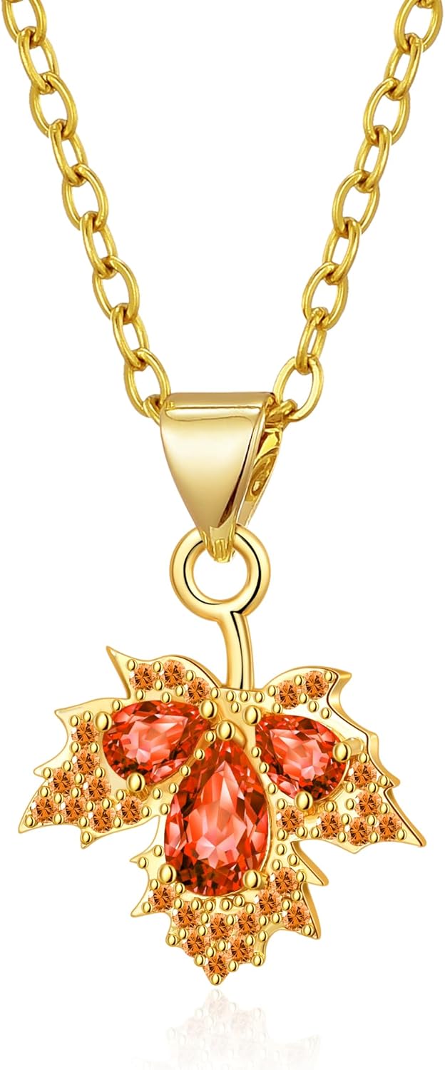 Maple Leaf Necklace for Women Fall Necklaces Thanksgiving Day Fall Jewelry Christmas Gifts for Women Mom