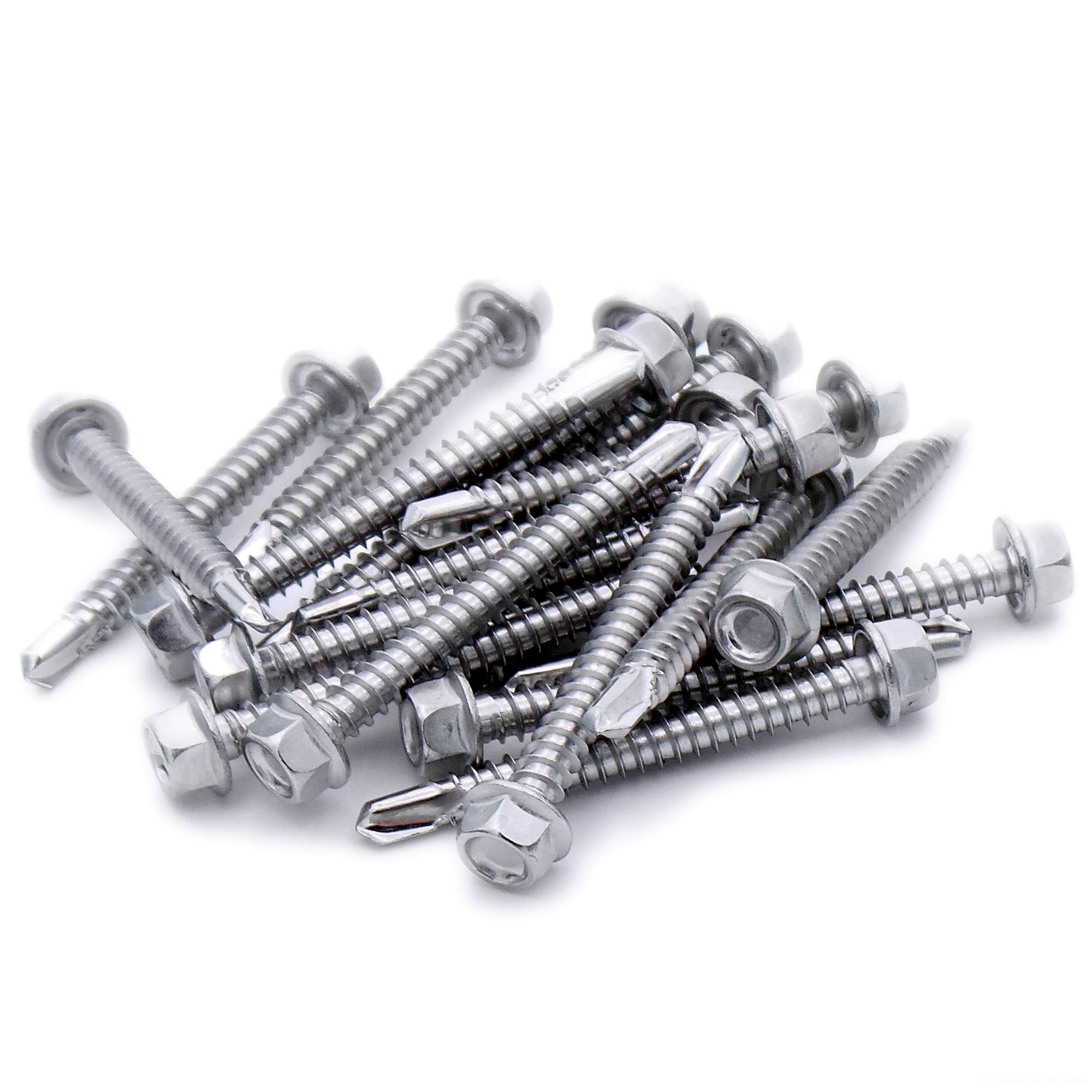 Singularity Supplies No.14 X 1 (6.3Mm X 25Mm) Hex Self-Drilling Screw (Flanged) - Stainless Steel (A2) (Pack Of 10)