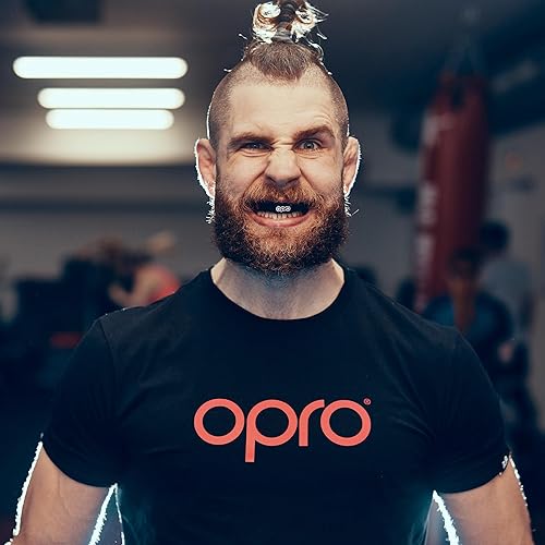 Miniatura 2 de OPRO Snap-Fit + Strap - Protector bucal deportivo para adultos y jóvenes, protector bucal para fútbol, hockey, lacrosse, rugby, MMA, boxeo y otros