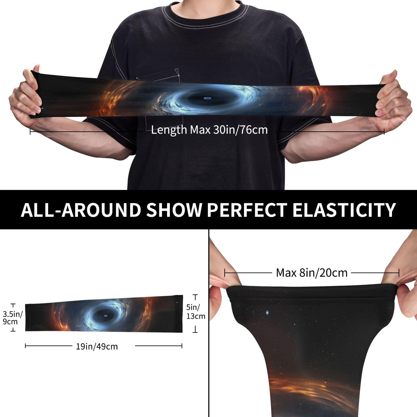LZQPOEAS Arm Sleeves Gardening sleeves Black hole swallows neutron star Compression Sleeves for Men Women Sun Sleeves Cooling Tattoo Cover