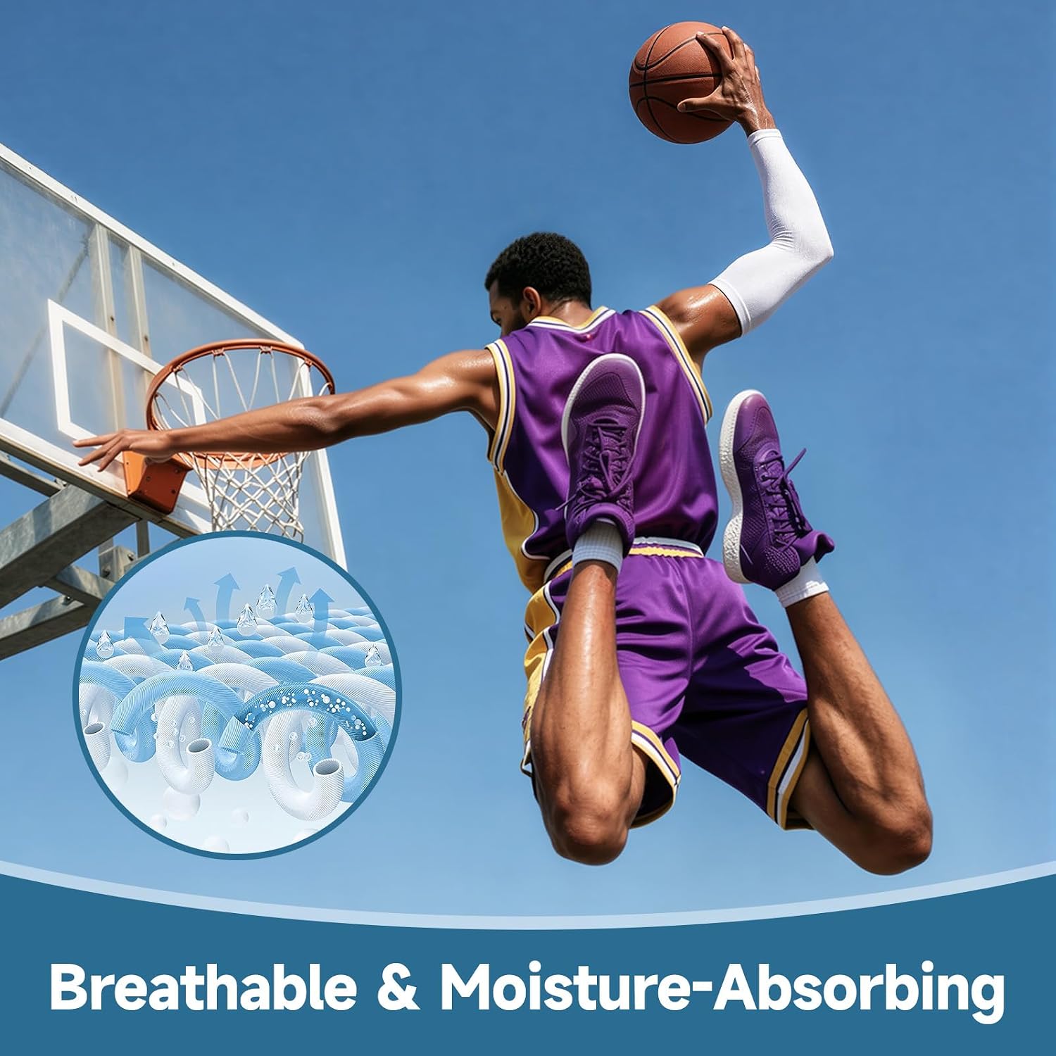 Unisex Cooling Arm Sleeves, UPF50+ Compression Fit Tattoo Cover