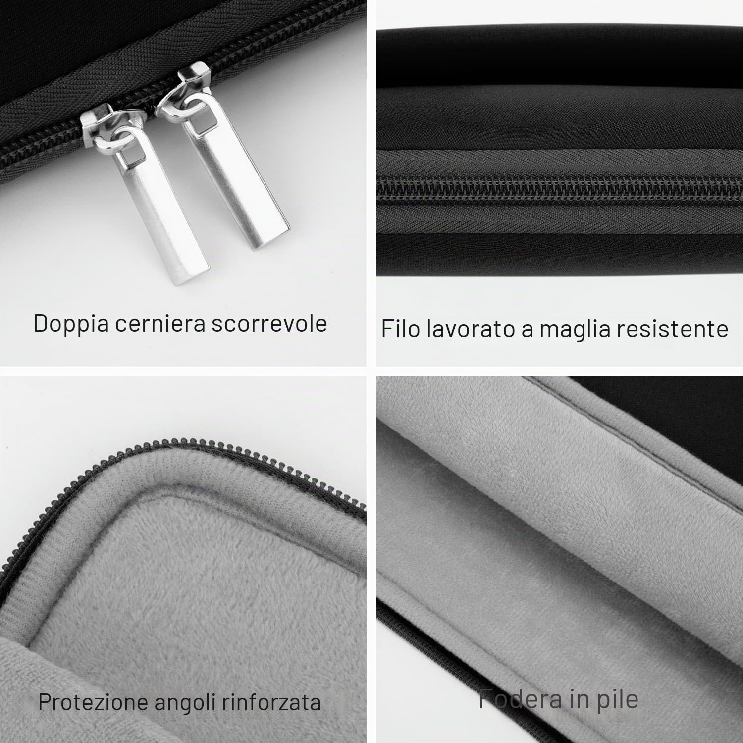 Custodia per Laptop 15-16 Pollici Imbottita Protettiva Antiurto con Tasca per Accessori Compatibile MacBook Air/Pro