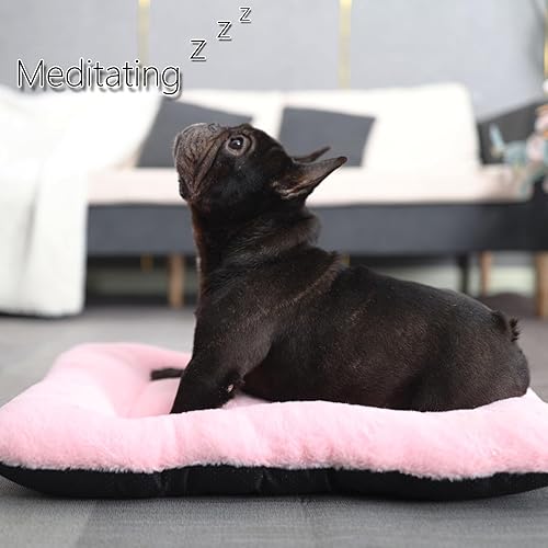 Miniatura 2 de Cama para cachorros de 24 x 17 pulgadas, color rosa, lavable para perros pequeños, cómoda y esponjosa, para uso en interiores y exteriores de 24
