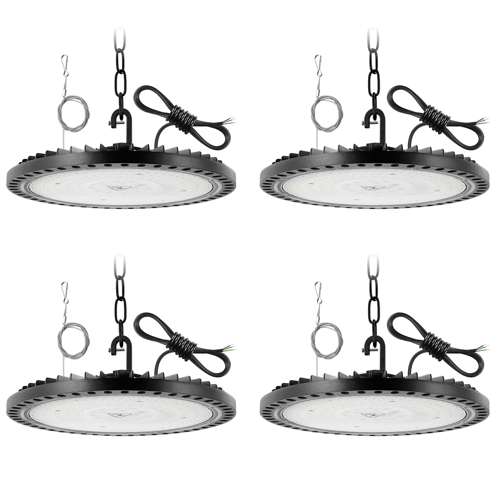Bellanny 4Packs 200W LED UFO High Bay Light, 10000LM 6500K Daylight White Industrial UFO Lamp, IP65 Waterproof Ultra Thin LED Warehouse Lighting for Workshop Factory Garage