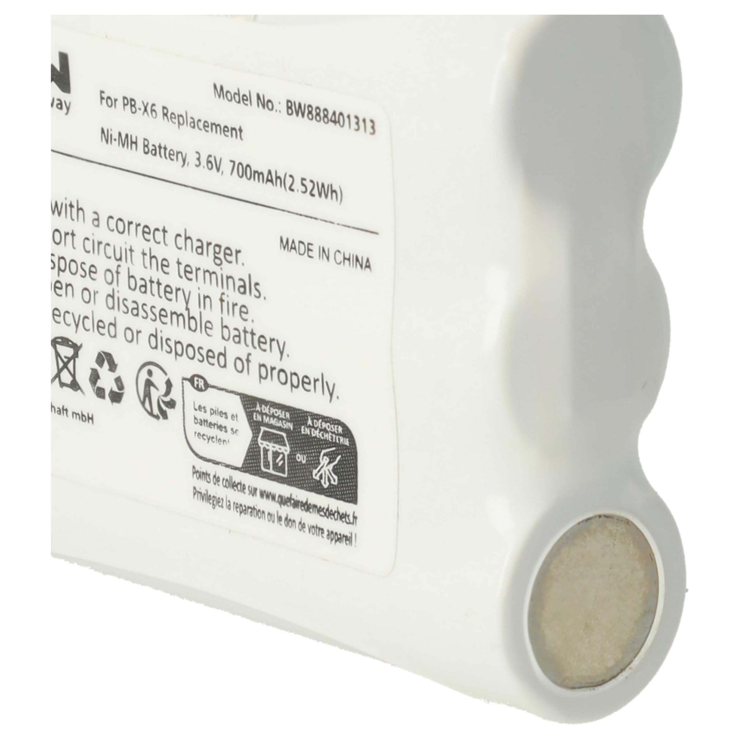 vhbw 2 x bateria Midland PB-X6 do radia (700 mAh, 3,6 V, NiMH)