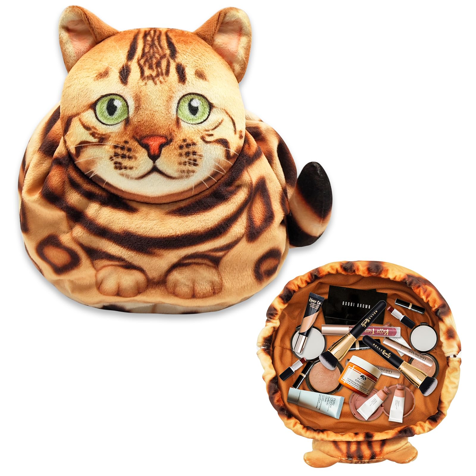 Katzen Kosmetiktasche Kordelzug,Schminktasche Groß,Tragbare Make up Organizer Tasche,Reise Aufbewahrungstasche,Geschenke FüR Katzenliebhaber