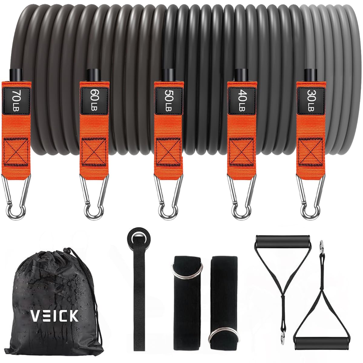 VEICK Resistance Bands, Exercise Bands, Workout Bands, Resistance Bands for Working Out with Handles for Men and Women, Exercising Bands for Fitness Weights Work Out at Home