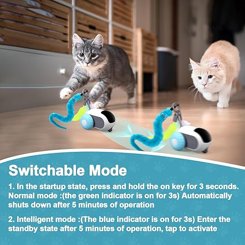 Miniatura 6 de BABORUI Juguete interactivo mejorado para gatos 3.0 con control remoto de 2 velocidades, juguetes automáticos para gatos de interior