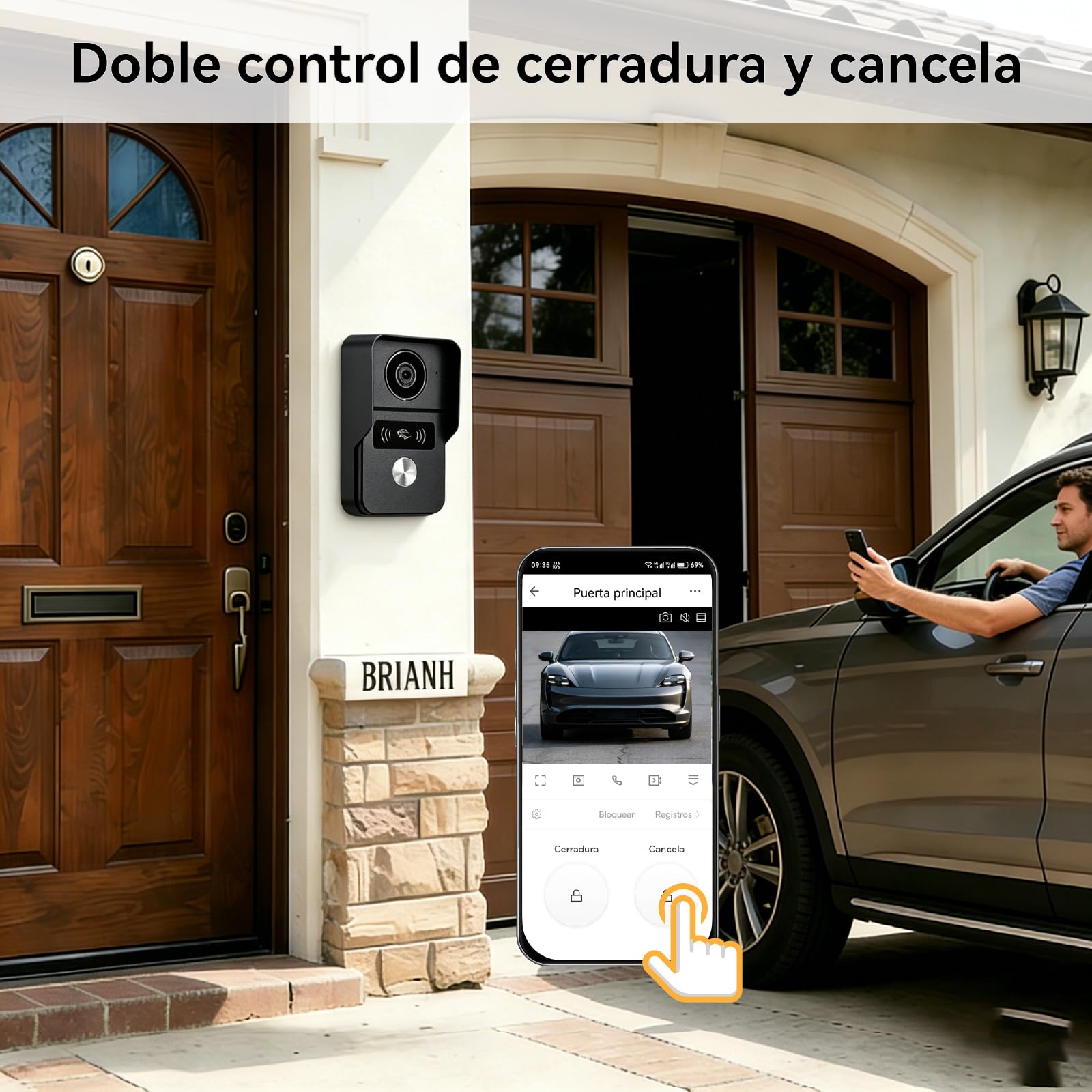Videoportero Inteligente, Timbre con Video de 2 Hilos con Monitor Táctil de 7 Pulgadas, Audio Bidireccional, videoportero con cámara con Desbloqueo Remoto, Wi-Fi de 2.4 G/5G, KW02-IP7B