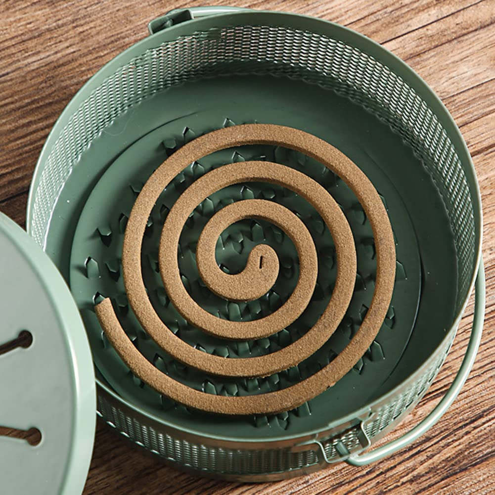 Mückenspirale Halter Aus Metall - Mit Griff, Tragbar, 14.5x14.2 Cm, Für Drinnen & Draußen