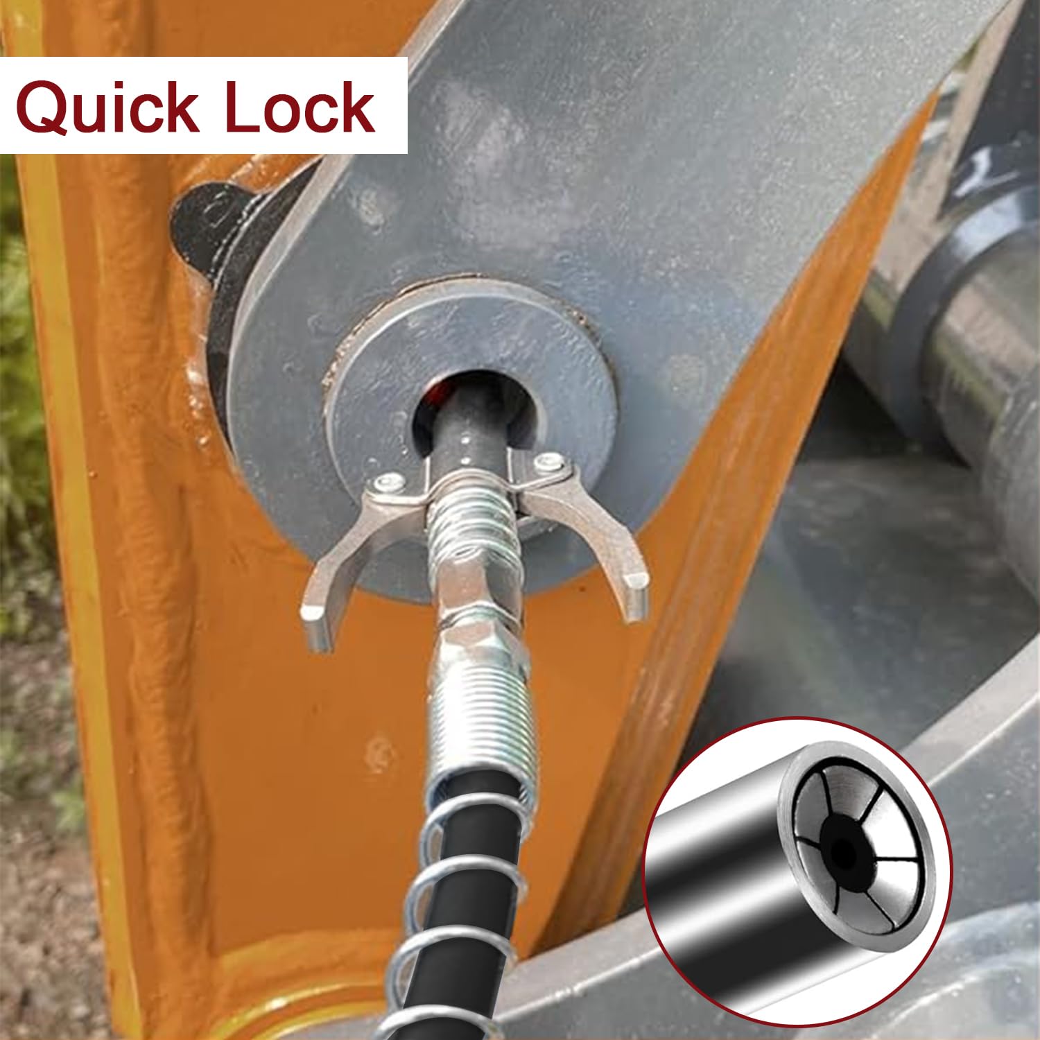 GIAK Ingrassatore Manuale Pompa ingrassatrice Pistola Ingrassatore 8000PSI Pistole per Grasso Professionale con Tubo Flessibile Tubo di Estensione in Metallo 6 Pollici,Ugello Appuntito (Rosso)
