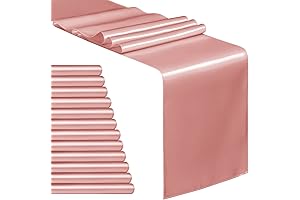 Premium 12-Pack Rose Gold Satin Table Runners for Events