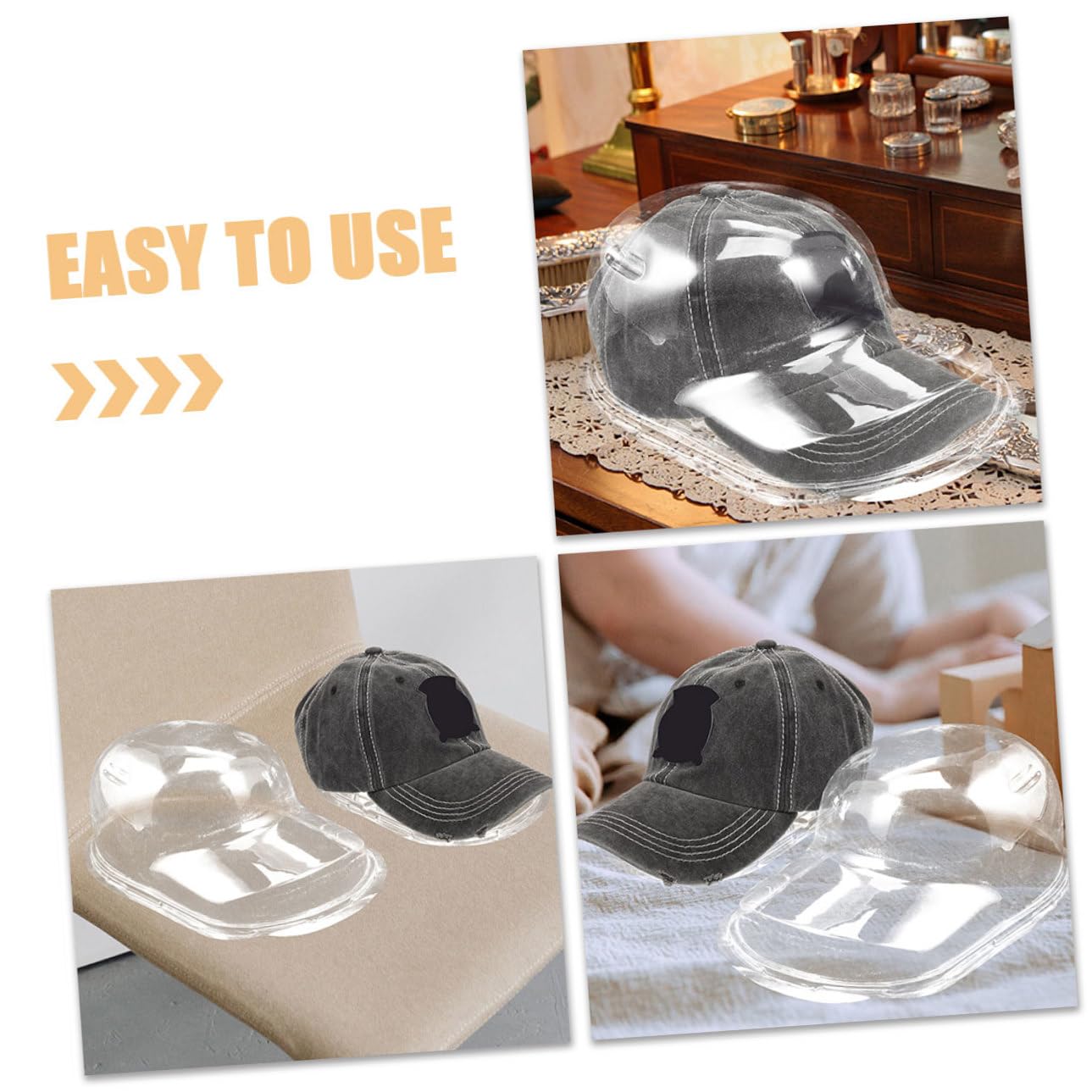 4 pezzi Cappelliera da Baseball Trasparente Supporto Espositore in Plastica Leggera e Compatta Custodia a Strati Anti Polvere e Deformazione per Uso e Negozio