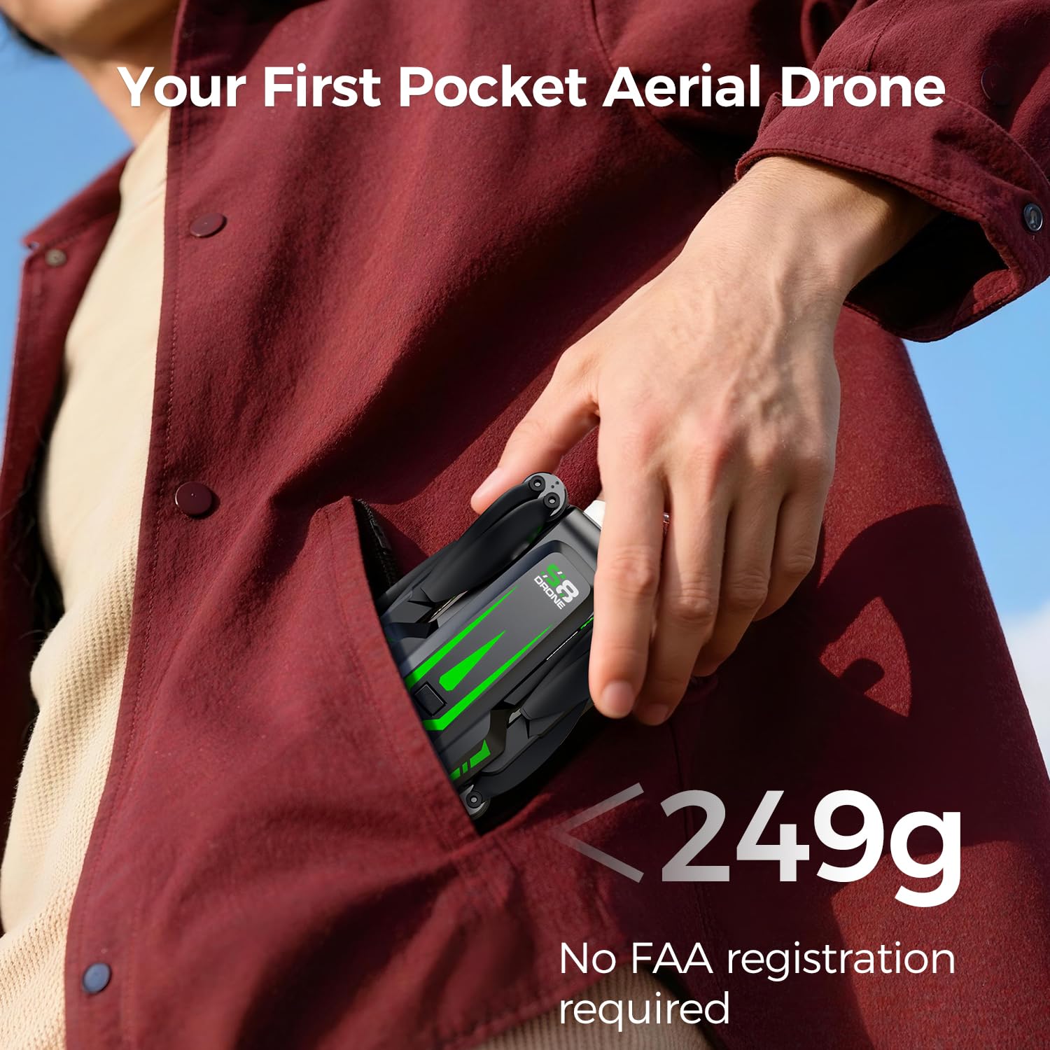 S8 GPS Drones with 4K Camera for Adults Beginners,5 inch HD LCD Screen on Controller,FPV Foldable RC Quadcopter with Follow Me,60 Mins Long Flight Time,Brushless Motor,Auto Return for Kids,Under 249g