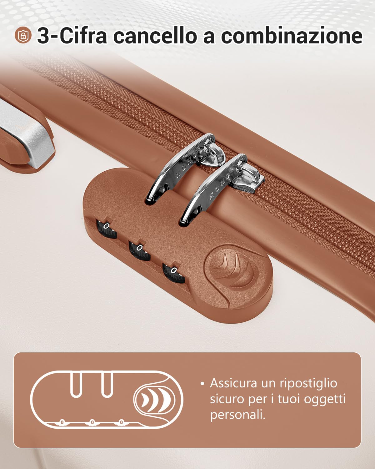 Kono Valigia Grande 76.5cm, Valigia da Viaggio Grande 23kg in Composito ABS+PC, Equipaggio Mano con 4 Ruote, Bianco