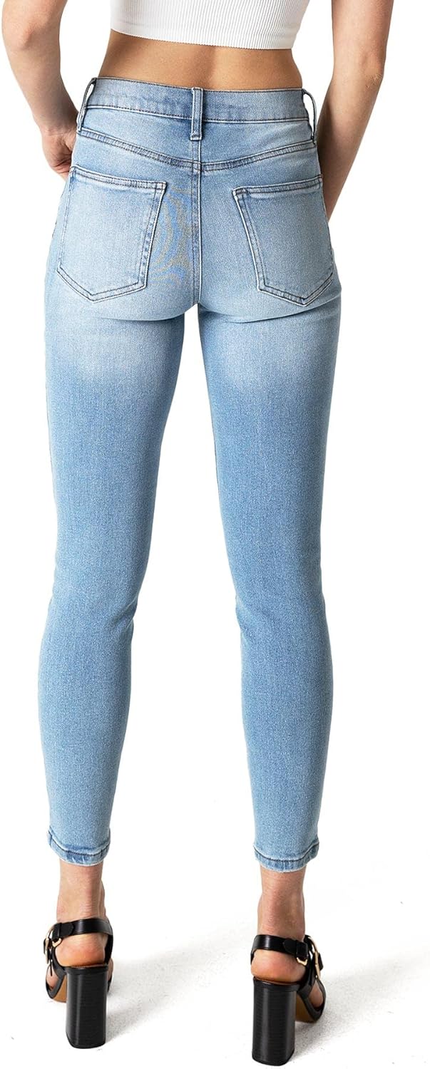 Women's Juniors High Rise Skinny Jeans - Image 4