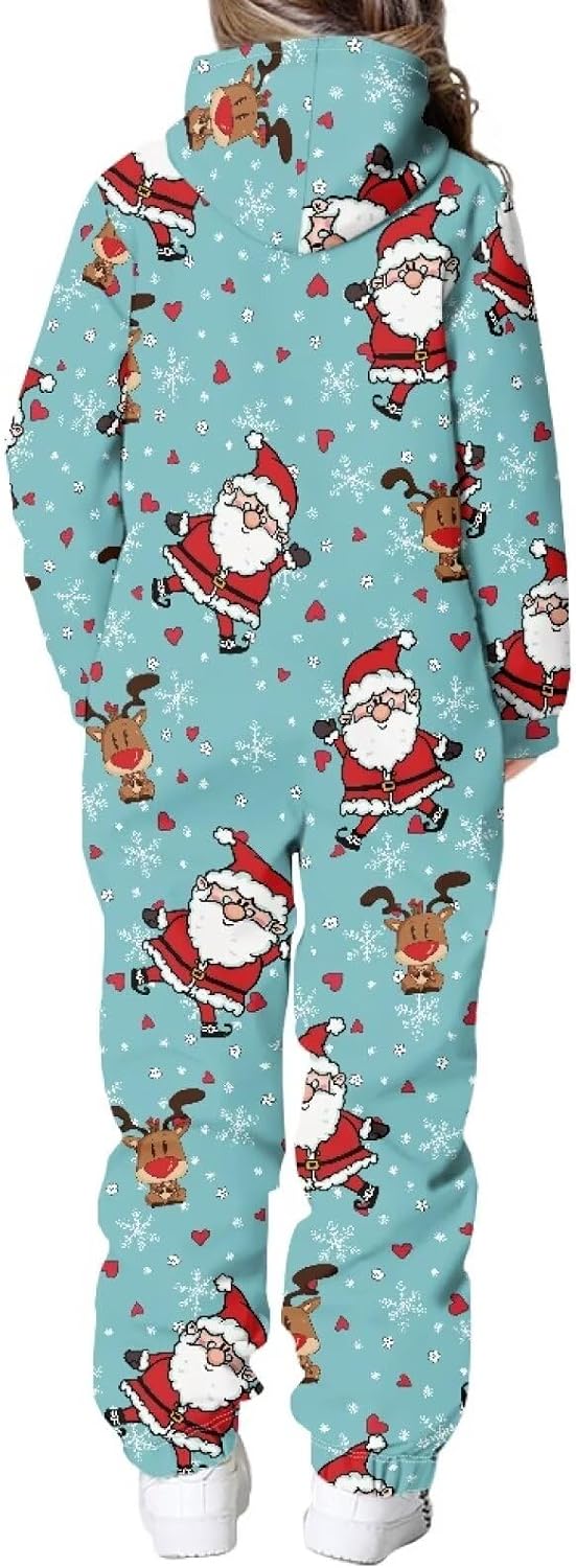 Girls' Jumpsuits & Rompers Size 6-16T Christmas Party Jumpsuit for Little Girls Casual Long Sleeve Costume