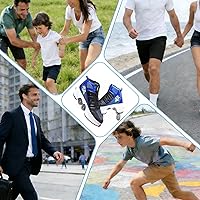 Vista 4 de Unisex 2-in-1 High-top Roller Skate Sneakers 4-Wheel Kids Skates with Detachable Wheels Double-Row Deform Wheel 2-in-1 Invisible Deformation