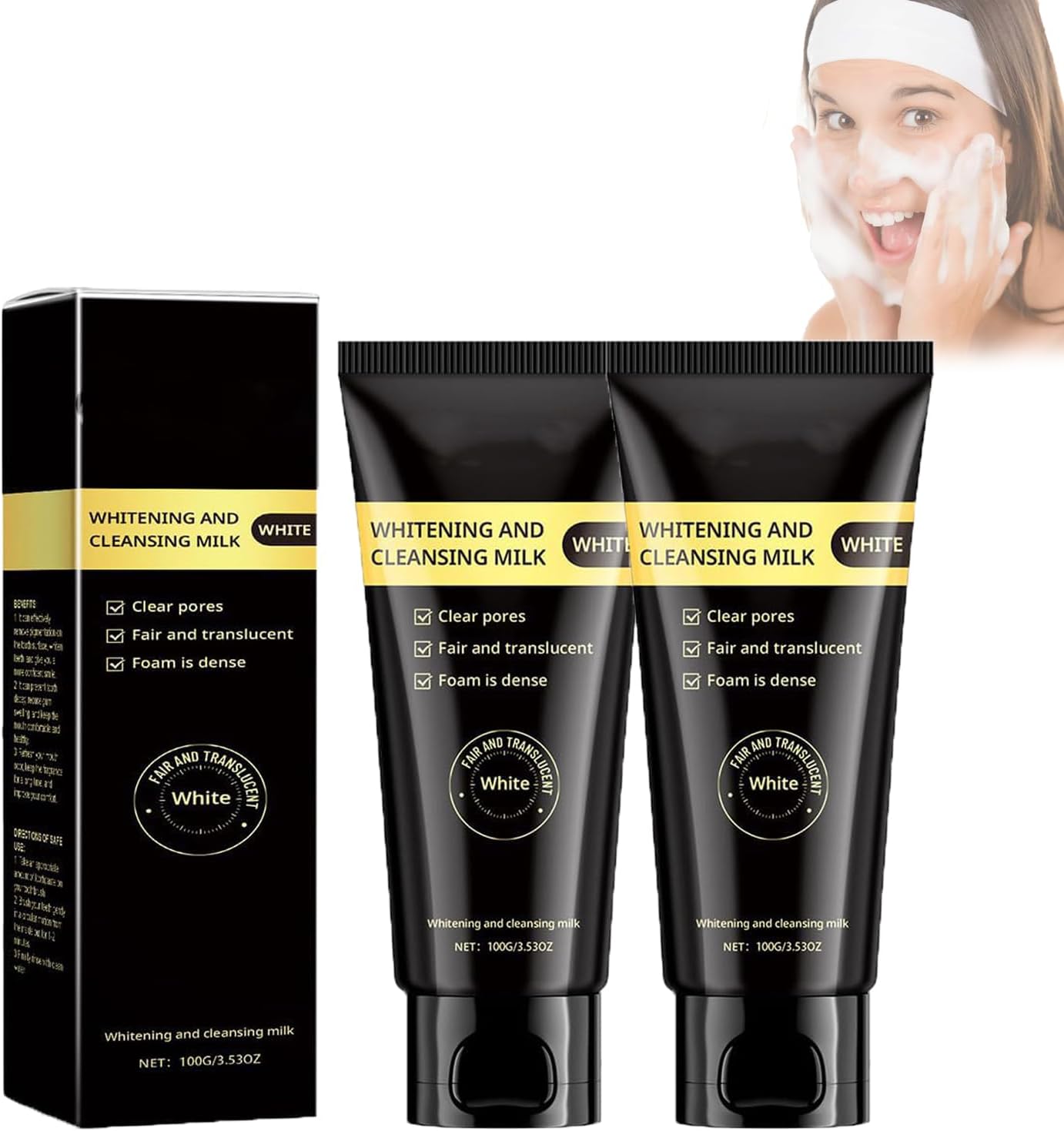JUELREOU Niacinamide Cleansing Milk,Niacinamide Whitening Cleanser,Niacinamide Whitening And Cleansing Milk,Niacinamide Purifying Whitening Cleanser,Skin Whitening Oil Control Face Wash (200g)
