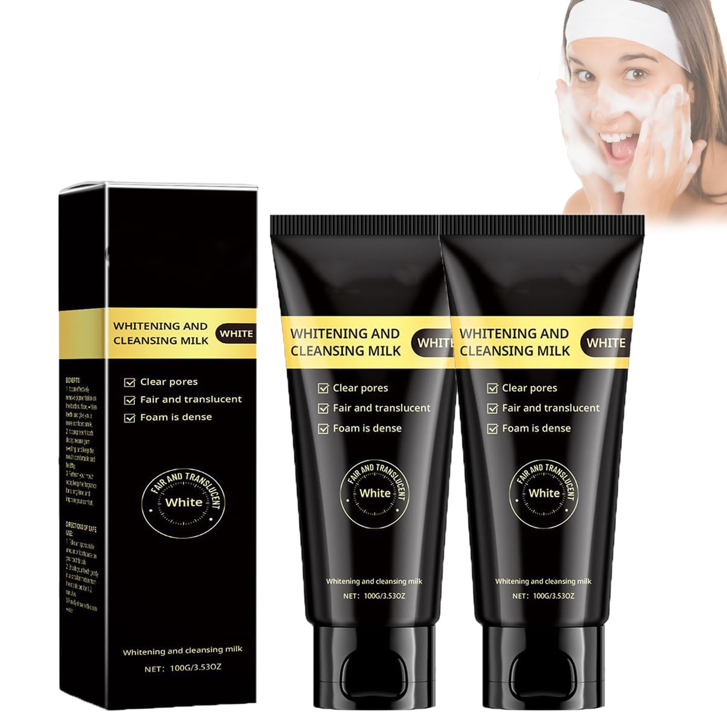 JUELREOU Niacinamide Cleansing Milk,Niacinamide Whitening Cleanser,Niacinamide Whitening And Cleansing Milk,Niacinamide Purifying Whitening Cleanser,Skin Whitening Oil Control Face Wash (200g)