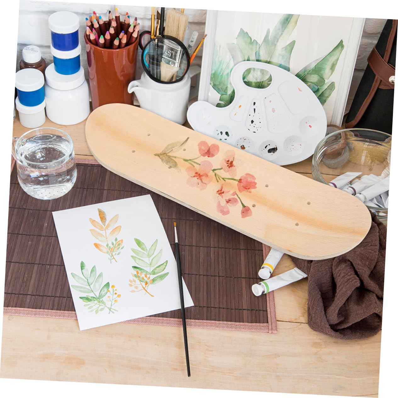 2stücke Holz-Skateboard DIY Graffiti Board Skateboard-zubehör Unvollendetes Skateboard-Deck Für Wand Blank Graffiti Skateboard Leeres Skateboarddeck Leeres Skateboard-Deck