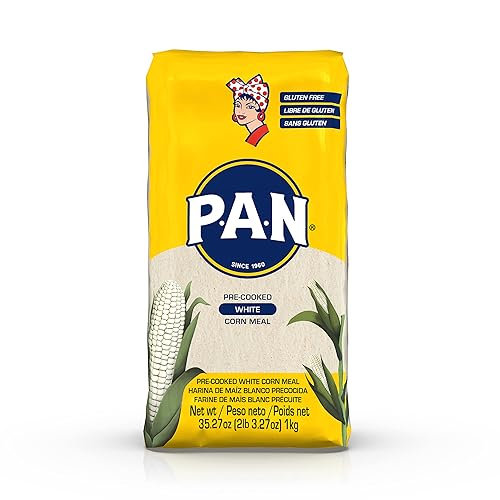 PAN Harina de maíz blanco  Harina precocinada sin gluten y Kosher para Arepas 22 libras  paquete de 1