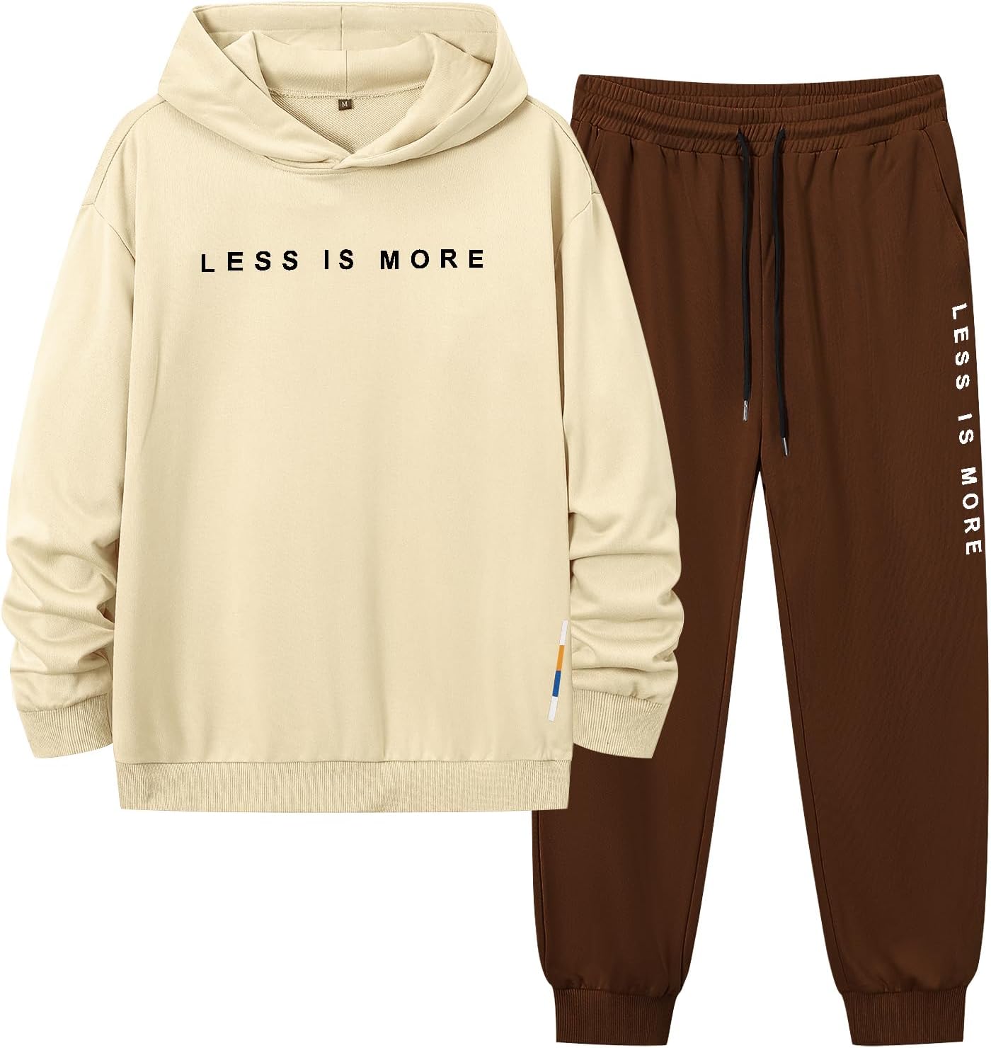 Babioboa Men’s Hooded Tracksuit 2 Piece Jogging Suit Letter Graphic Sweatsuit Casual Hoodie & Sweatpant Set Sportswear