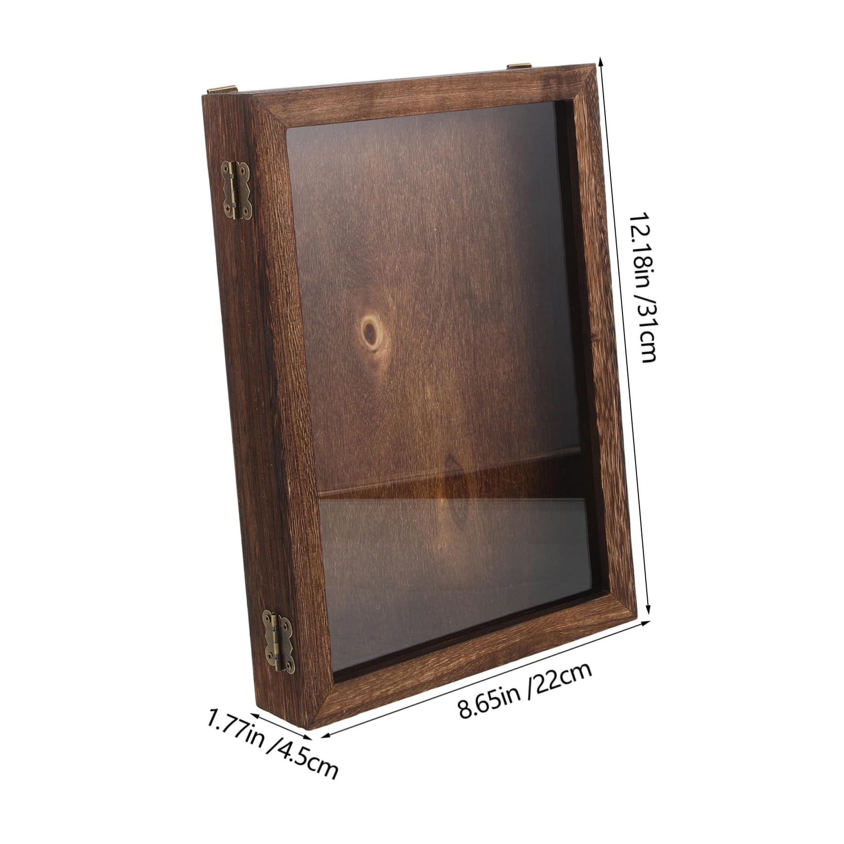 ABOOFAN Box Wood Showcase Wood Display Specimen Display Case Case Dark Brown