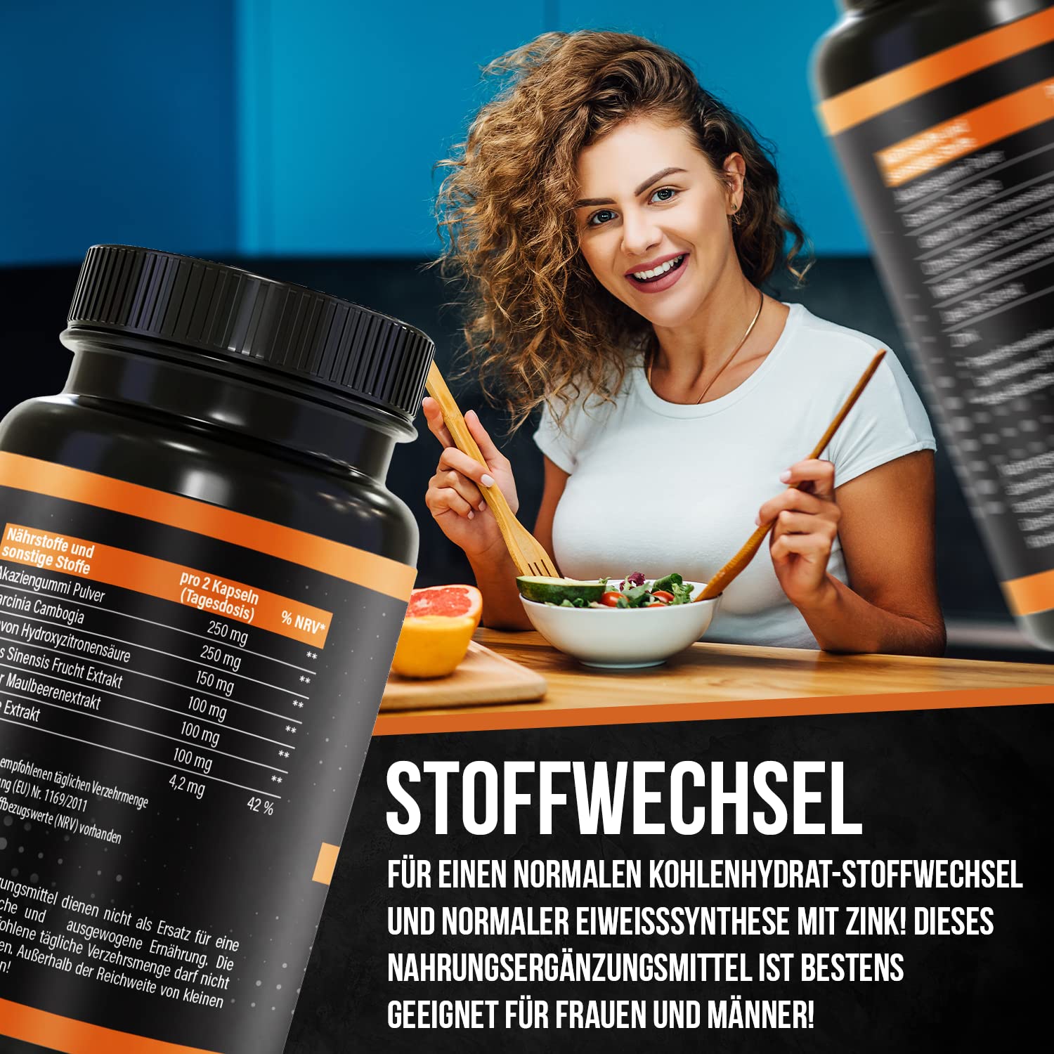 BRNR QUICK BRNR Schnelle Formel 6in1 mit Garcinia Cambogia, Stoffwechsel-Rezeptur mit Zink, 120 Kapseln