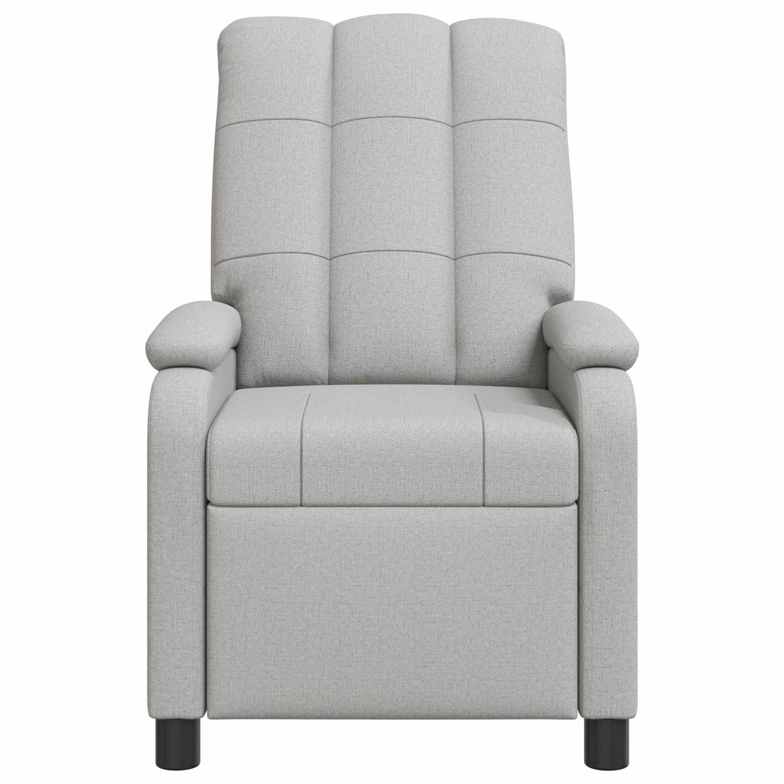 Poltrona relax in tessuto grigio nuvola con angolo di inclinazione