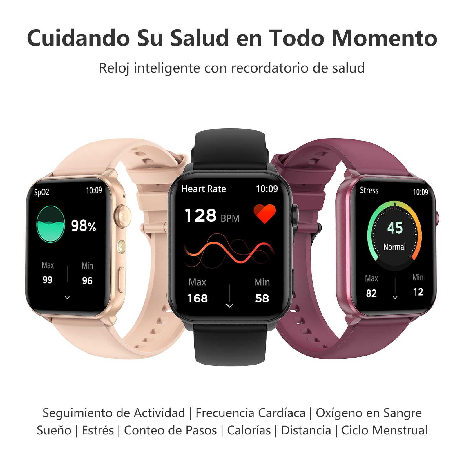Reloj Inteligente Mujer,Smartwatch Mujer con Linterna,2 Correas,Diseño Fino | 1.91" Smartwatch con Llamadas Bluetooth, Smart Watch con Podómetro,Pulsómetro, Sueño, IP68 Pulsera Actividad para Android iOS