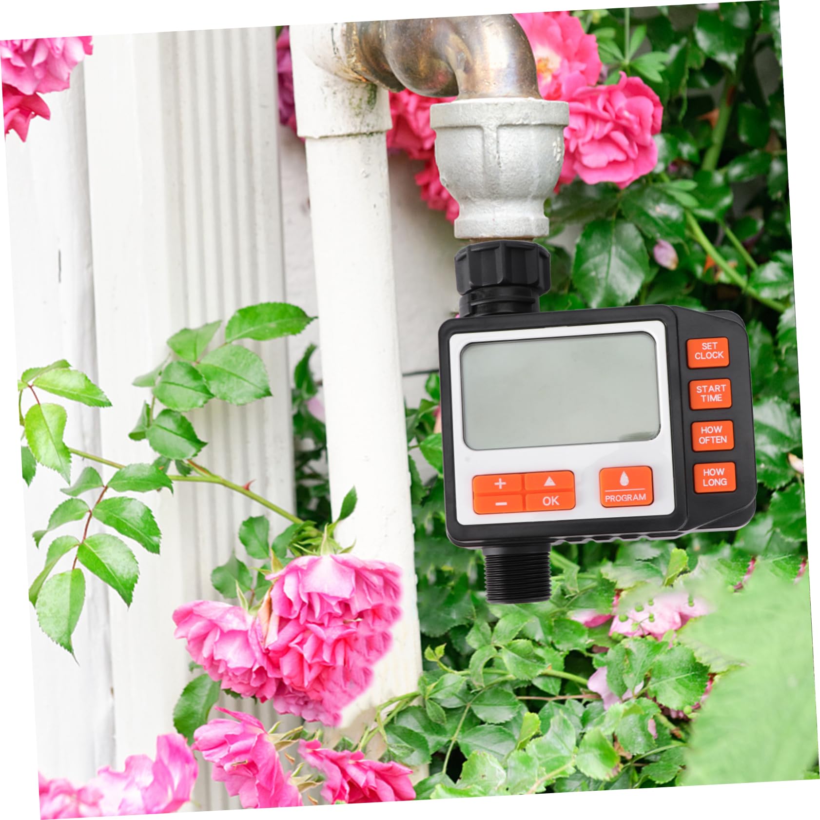 SUPVOX Timer per Irrigazione a Goccia Display Digitale, Programmatore Automatico per Sistemi di Irrigazione, Abs Nero