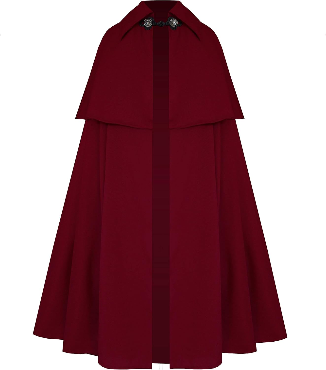 Victorian Vagabond Steampunk Gothic Renaissance Historical Epaulet Cloak Cape Red