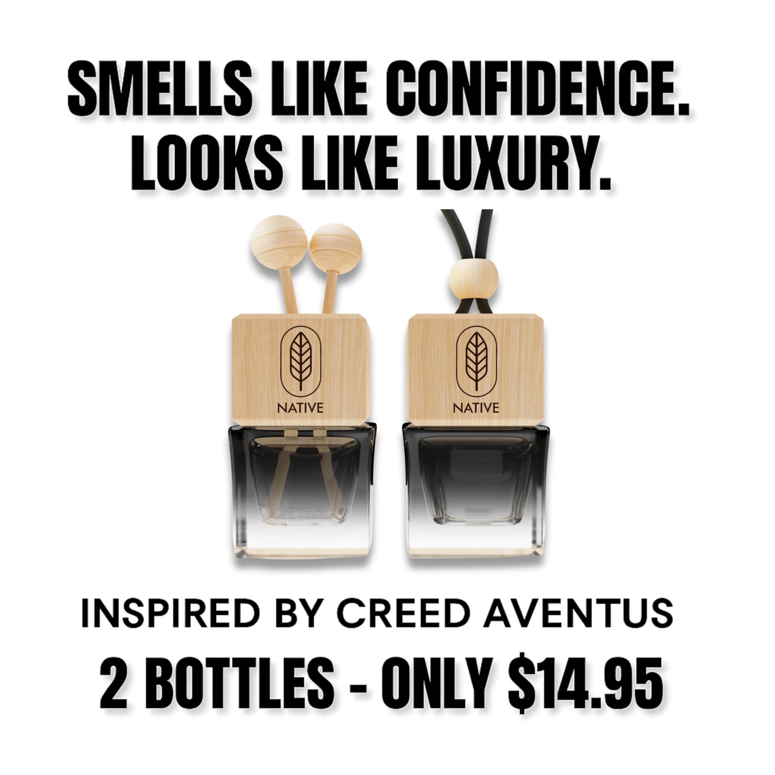 Car Air Freshener | Inspired by Aventus | Long-Lasting Fresheners Perfume Scent | Strong Car Diffuser with Odor Eliminator Technology | Premium Car Scent | Two 8ml Gift Set | Made in USA