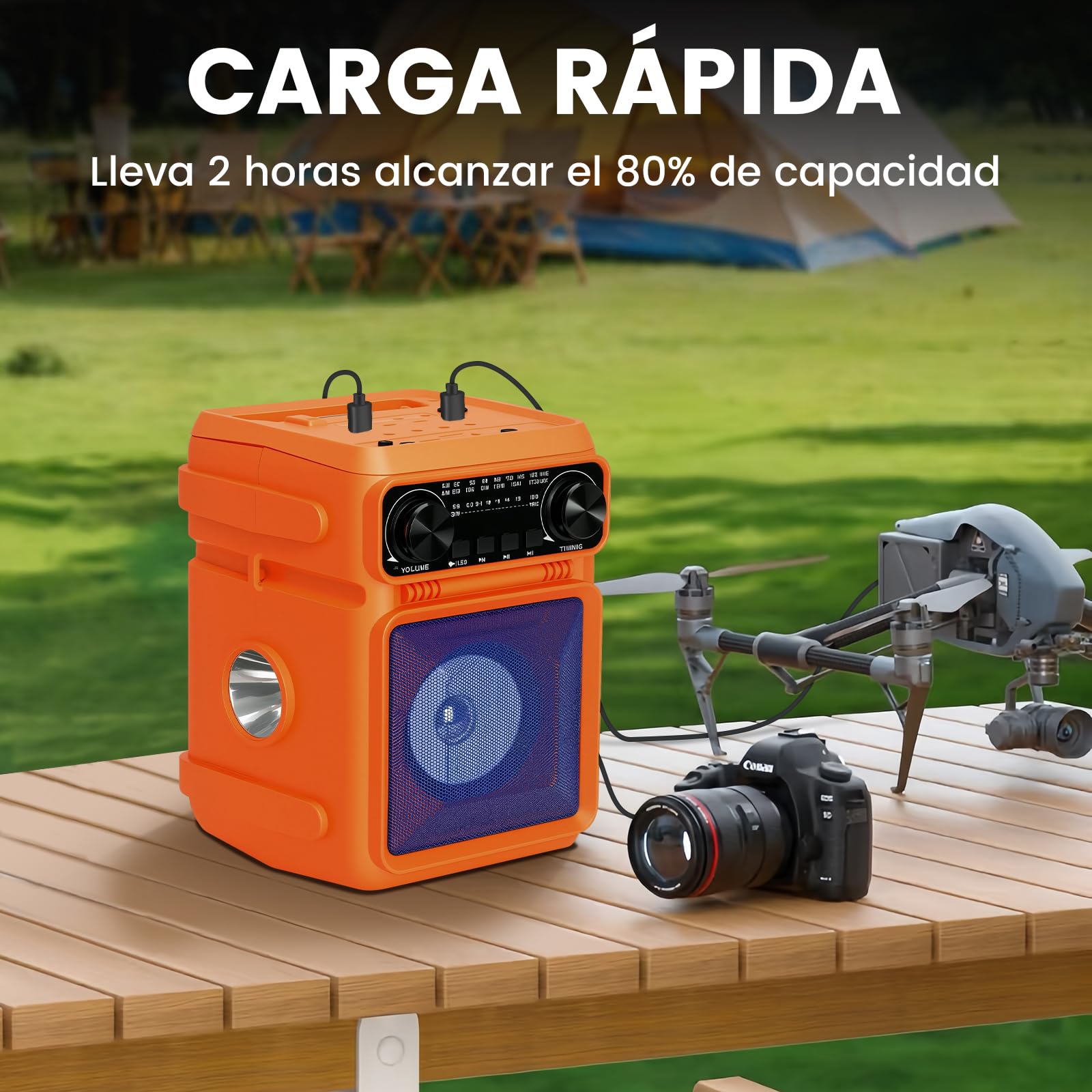 Stoccaggio di energia con sistema audio e karaoke, 24000 mAh, alimentato da pannelli solari, karaoke all'aperto/campeggio/festa