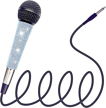 Glittering Sliver Custom Vocal Dynamic Microphone with Black Die-cast Metal Body with XLR Cable for Streaming Podcast Singing