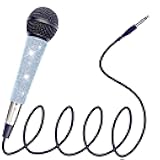 RhymKawa Glittering Sliver Custom Vocal Dynamic Microphone with Black Die-cast Metal Body with XLR Cable for Streaming Podcast Singing