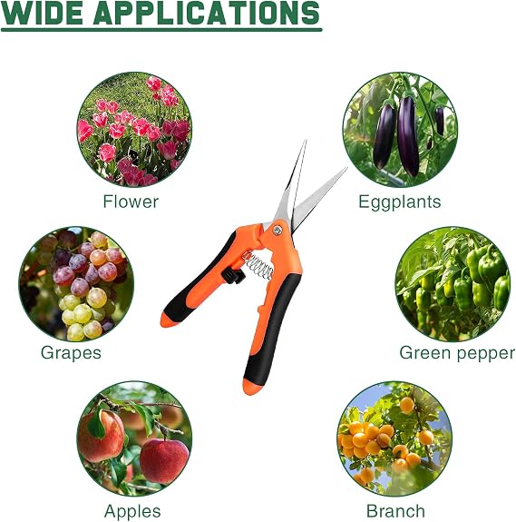 3 Pack Garden Pruning Shears, Gardening Shears Garden Scissors Stainless Steel Plant Flower Scissors Clippers
