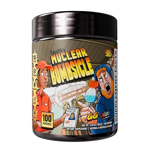Gamer Supps GG Energy - CaseOh's Nuclear Bombsicle by CaseOh (100 Servings) - Keto Friendly Gaming Energy and Nootropic Blend, Sugar Free + Caffeine + Vitamins + Immune Support, Powder Drink