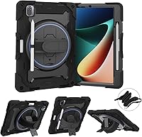 Vista 10 de Funda para Xiaomi Pad 5 / MiPad 5 Pro de 11 pulgadas 2021, resistente funda protectora a prueba de golpes para niños con soporte giratorio de 360°