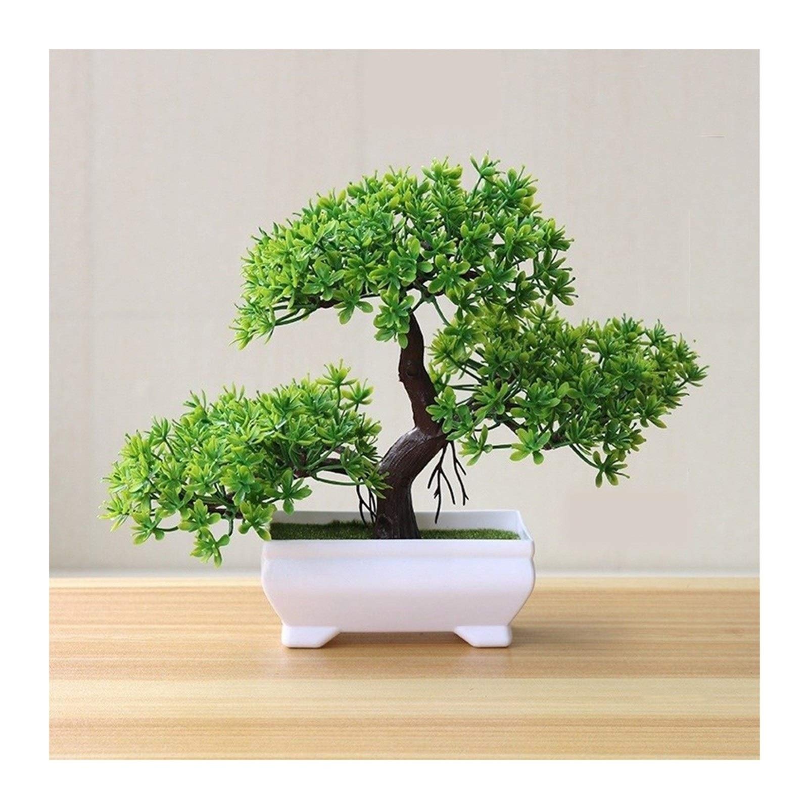 LinyuexArtificial plant Artificial Plants Potted Bonsai Green Small Tree Plants Fake Flowers Potted Ornaments For Home Garden Decor Party Hotel Decor (Color : Yunsong green)